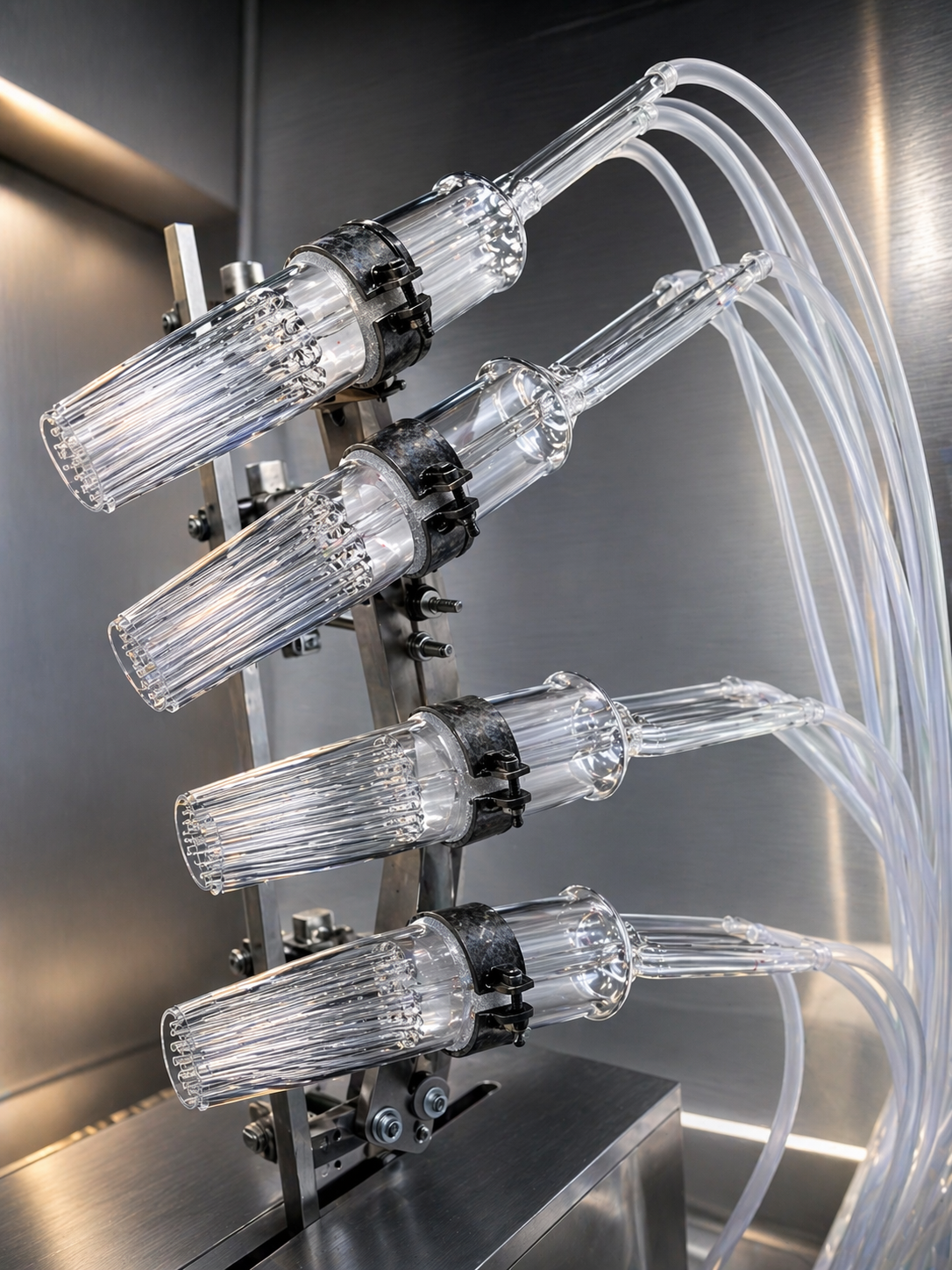 Quartz glass components during production coordination