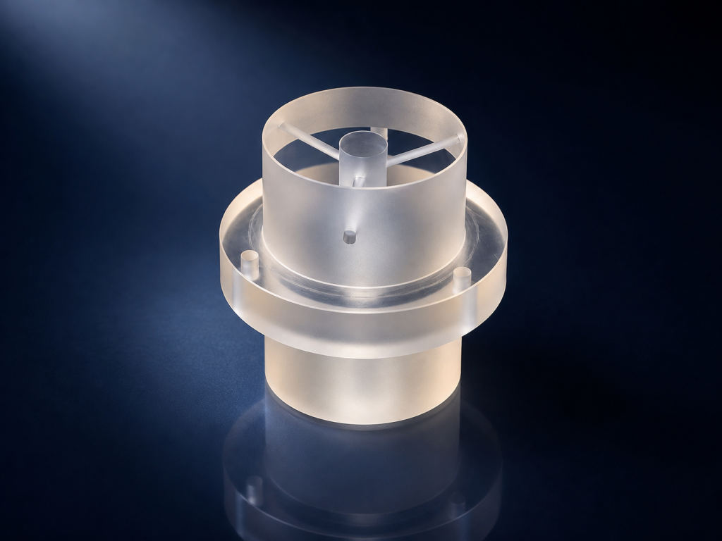 CNC-machined custom quartz components