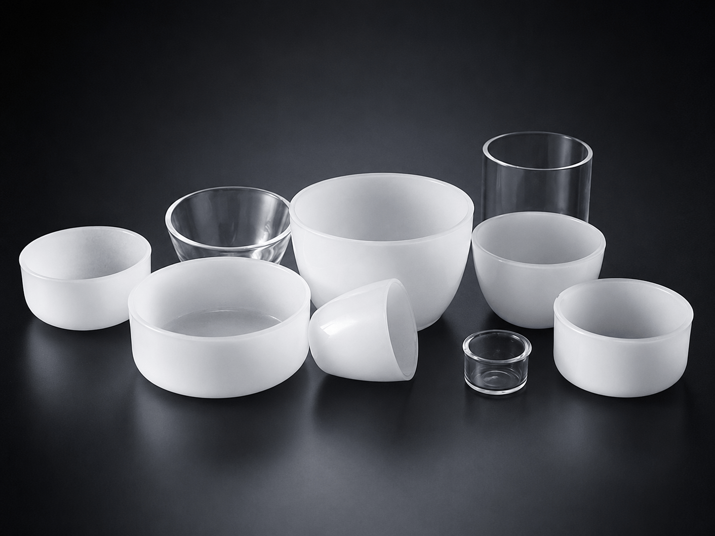 Custom quartz crucibles and process components