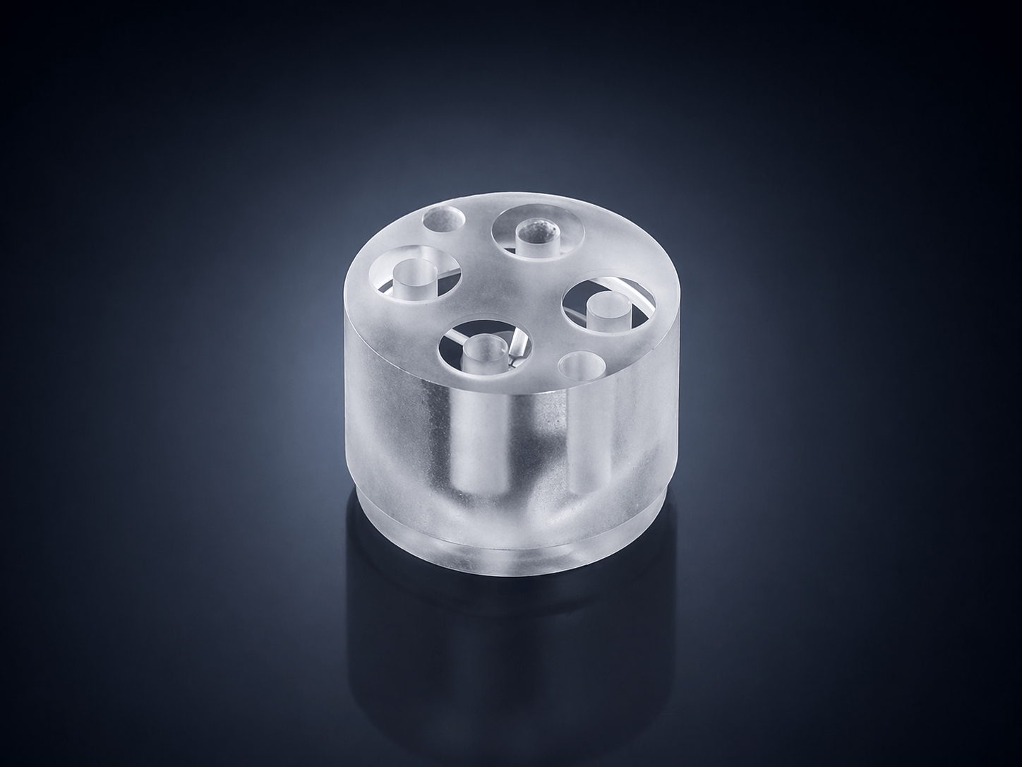 CNC-machined custom quartz component